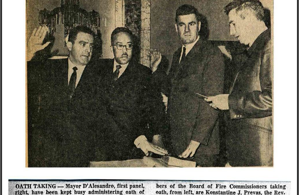 A Washington Post newspaper clipping featuring men in suits.